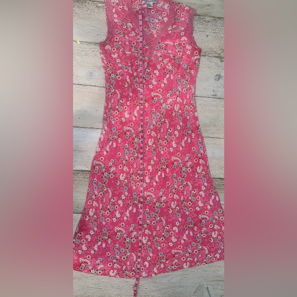 Vintage Diane Von Furstenberg 100% Silk Assets DVF slip dress pink floral maxi - Picture 9 of 10